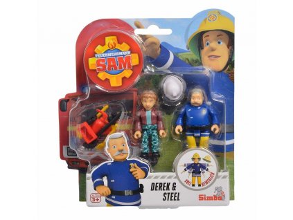 Simba Požárník Sam, 2 figurky Derek a Steel a příslušenství