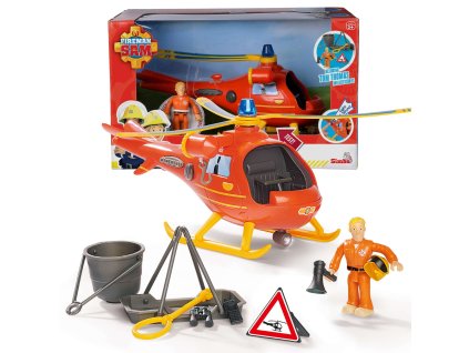 Sada Fireman Sam Helicopter Wallby, figurka Toma Thomase + příslušenství