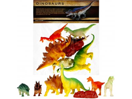 Sada 6 figurek Dinosauři + velký kámen