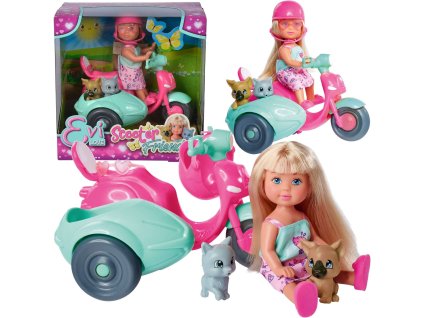 Evi Love Set Evi Friends panenka koloběžka + příslušenství