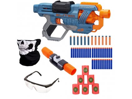 Nerf Elite 2.0 Commander RD-6 E9485 + zaměřovač + terče + brýle + šátek + 30 šípů