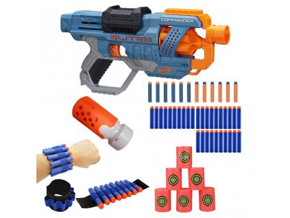 Nerf Elite 2.0 Commander RD-6 E9485 + hlavňový tlumič + terče + pásek + 30 šípů