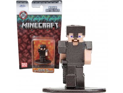 Minecraft kovová sběratelská figurka Steve v netheritském brnění Nano metalfigs 4 cm Jada