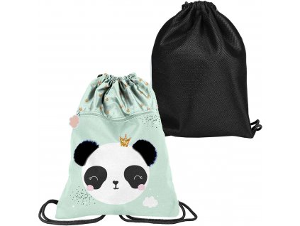 Paso Backpack Premium školní taška na boty boty pantofle Panda Bear akvamarín