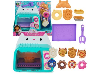 Kuchyňská sada Gábinin kouzelný domek House Malá hračka trouba Mikrovlnná trouba + příslušenství 11 prvků Světelný zvuk Gabby's Dollhouse