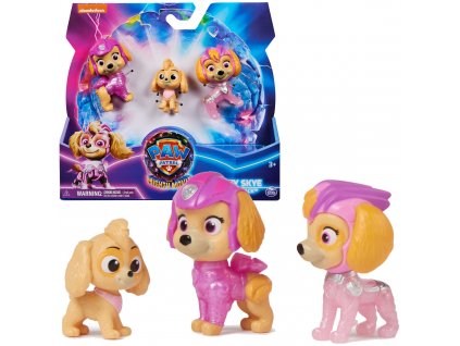Paw Patrol Movie 3 Mocná sada 3 malých figurek Pes Skye Puppy Pink Puppy