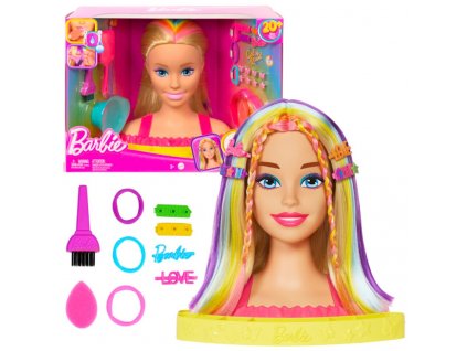 Barbie Kadeřnické studio Neonová stylingová hlava HMD78