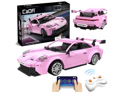 CaDA Stavebnice Sportovní auto Růžové závodní auto Legand Sportovní auta RS Racer 280 dílků RC Dual Mode