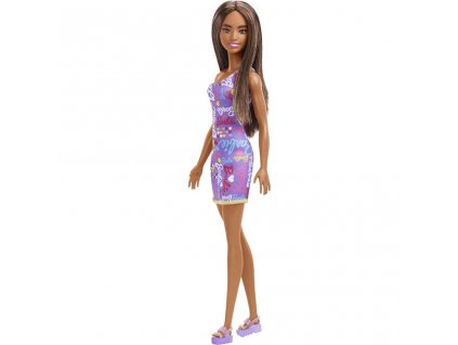 Panenka Barbie šedé vlasy v letních šatech HGM57