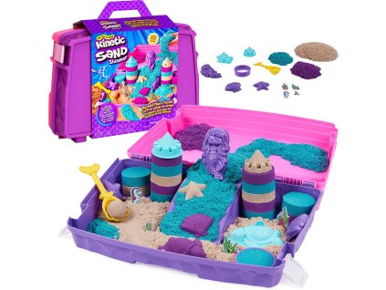 Kinetic Sand kinetický písek mořská panna palác sada kufrů 3 barvy + příslušenství