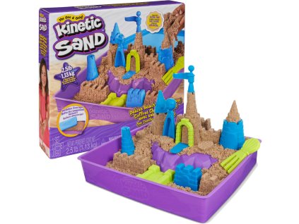 Plastový Kinetic Sand Sada Kinetic Sand Plážový hrad + formičky, tác a doplňky