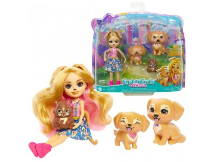 Enchantimals Sada panenka s pejsky Golden Retriever HHB85
