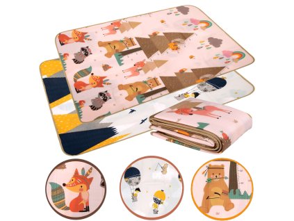 Oboustranná EPE pěnová vzdělávací podložka 150 x 180 cm horská zvířata