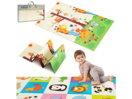 Humbi oboustranně skládací vzdělávací podložka z XPE pěny 120x180 Animals Giraffes