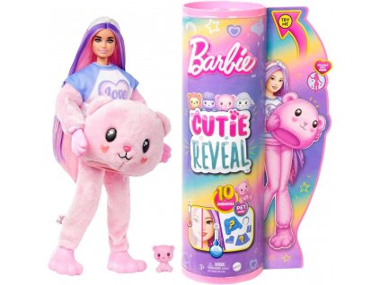 Barbie Cutie Reveal Barbie Medvídek + zvířátko HKR04