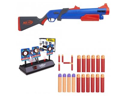 Nerf Fortnite Shotgun Pump SG Mega F0318 + 12 alternativní Mega šipky + terče