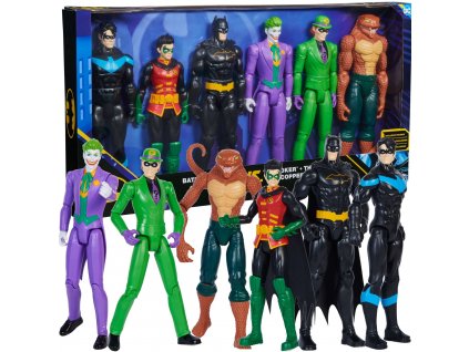 Velká sada 6v1 DC Comics Velké figurky Batman, Robin, Nightwing, Joker, Riddler, Copperhead 28 cm 3+