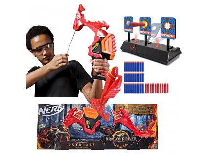 Luk Nerf Elite Dragonpower Skyblaze F0809 + 30 šípů + elektronický terč