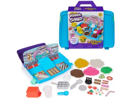 Kinetický písek Plastový kufřík na kinetický písek Grill N'Scoop Diner