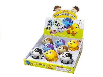 Legrační šťastný pes strojek navinutí hračka pohybující se běh