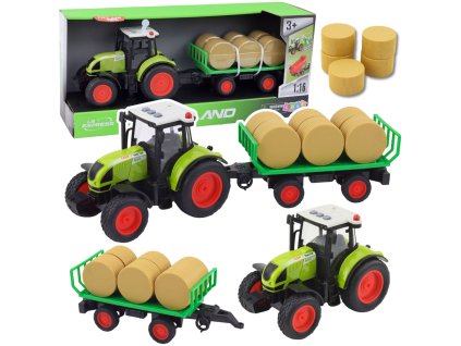 Traktor s přívěsem se zvukovými a světelnými efekty Hay 37,5 cm