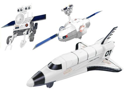 Solární energie Space Plane Solar Power 3 v 1 Moon Exploring Fleet DIY Creative