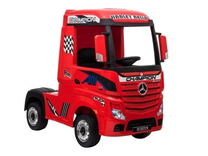 Elektrický pojízdný vůz Mercedes Actros červený