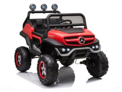 Elektrická Jízda Na Mercedes Unimog S Lakované červeně