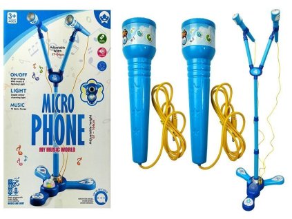 Mikrofon Karaoke Set Modrý stativ