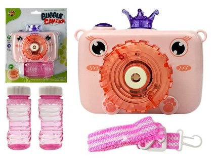 Kamera fouká mýdlové bubliny Baterie Pink Bubble Generator