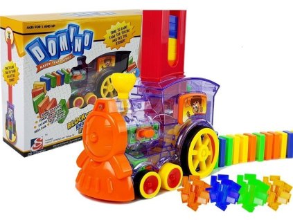 LED Lokomotiva uspořádá Domino Train Building Blocks Puzzle