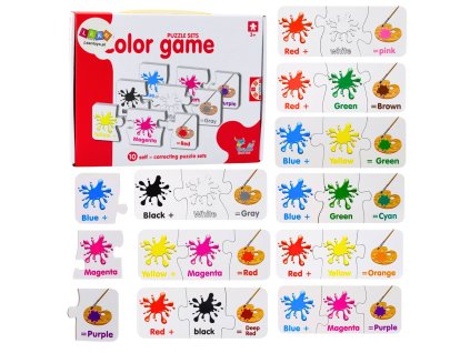 Puzzle Vzdělávací anglické barvy 10 spojení