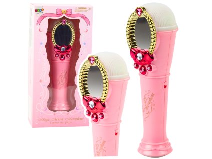 Kouzelné zrcadlo s mikrofonem růžové světlo USB