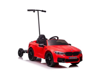 Bateriový vůz BMW M5 s platformou pro rodiče, červený, lakovaný