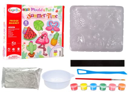 DIY sada na malování Holiday Flamingo Watermelon sádrové magnety