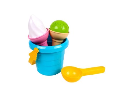 Ice Cream Sand Set Blue Bucket Spoon 5736