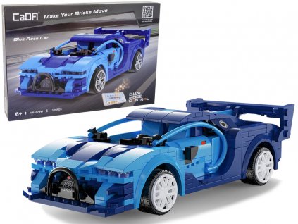 Stavební bloky závodní auto modré R/C 325 prvky