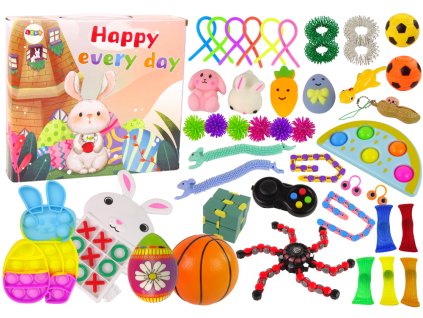 41dílná sada hraček Easter Fidget Toys Pop It Squishy Antistres.