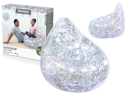 Nafukovací třpytivé křeslo 72 x 72 x 64 cm Bestway 75105