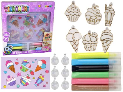 Kreativní sada vitrážové okno Fusing Paint Ice Cream Sweets 3D