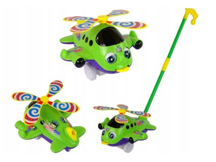 Letadlo Pusher Long Stick Bell Green