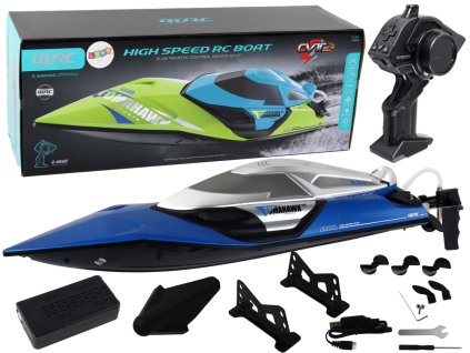 Motorový člun R/C 2,4G Světla 30 km/h Modrá