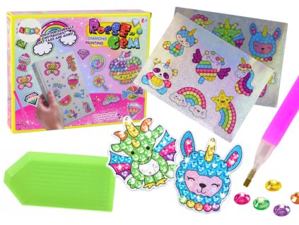 DIY diamantové samolepky sada různých vzorů barevné samolepky