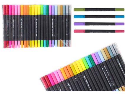 Sada 48 oboustranných fixů v různých barvách v organizéru