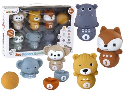 Bowlingová zvířátka pro batolata Interaktivní míčová zábava