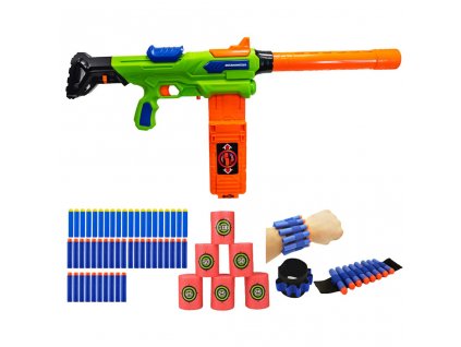 Buzz Bee Air Warriors Exterminator + 30 šípů + terče + páska na ruku