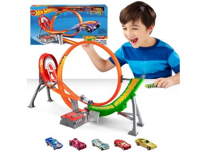 Hot Wheels Smyčková dráha pro motorová vozidla 5 aut FCF18