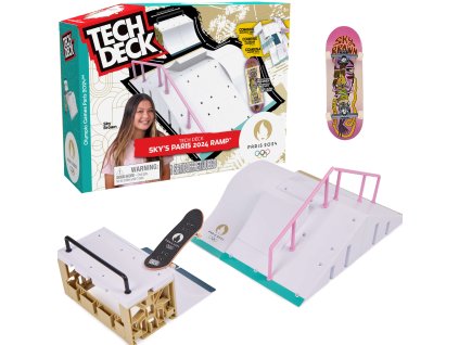 Set hmatníku Tech Deck Sky's Ramp + barevný sběratelský skateboard Paris 2024