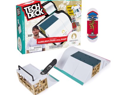 Sada hmatníku Tech Deck Aurelien's Ramp + barevný sběratelský skateboard Paris 2024