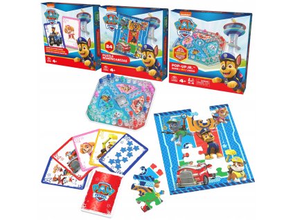 Herní sada Paw Patrol 3v1 Puzzle Pop-up Jumbo Cards